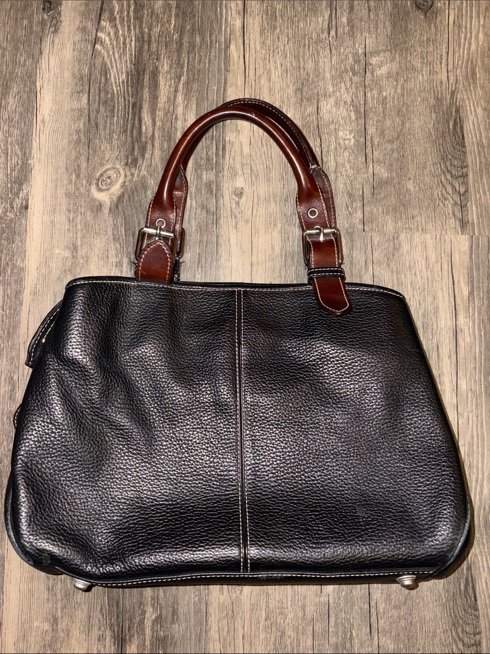 Vintage dooney and bourke All Weather Leather Tote Black & Brown